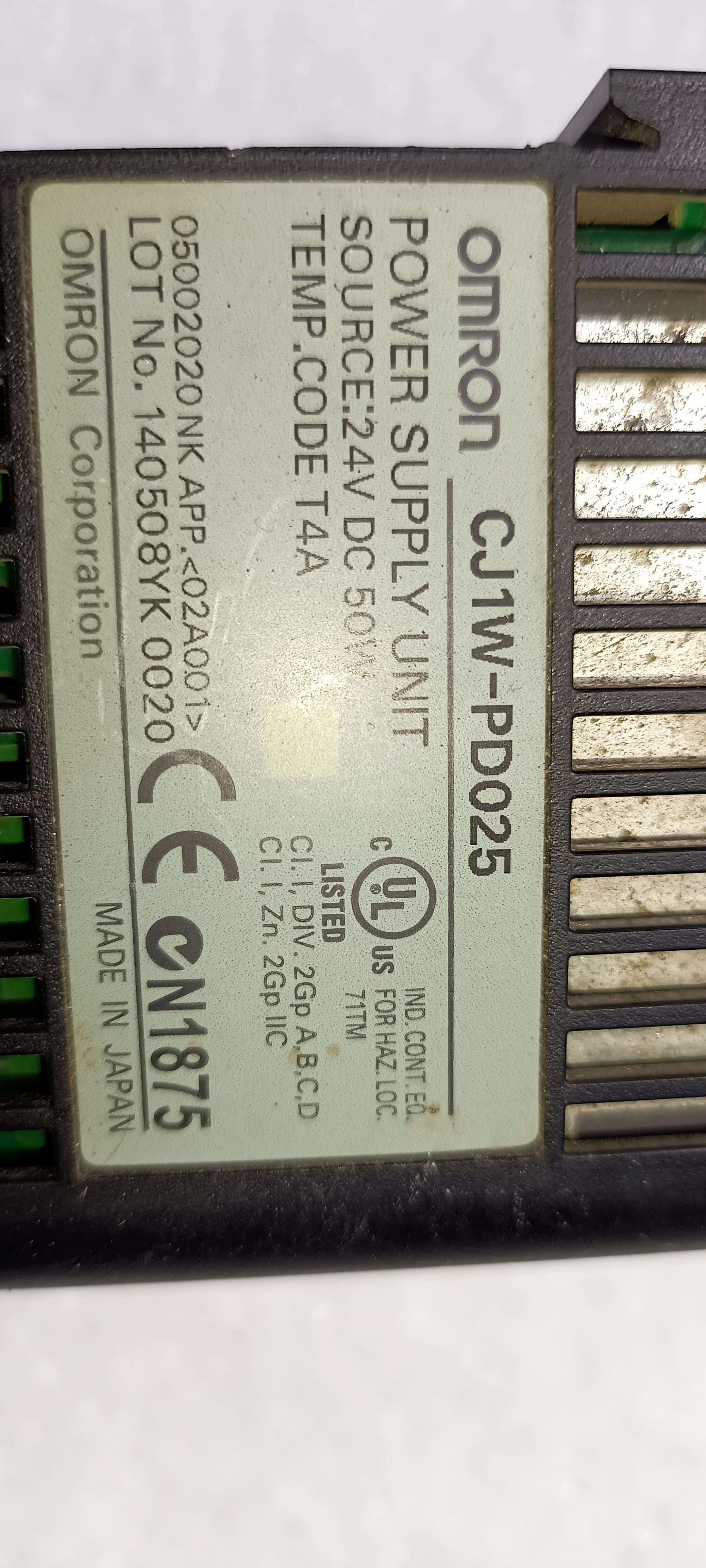 Electrical Parts_Omron_CJ1WPD025