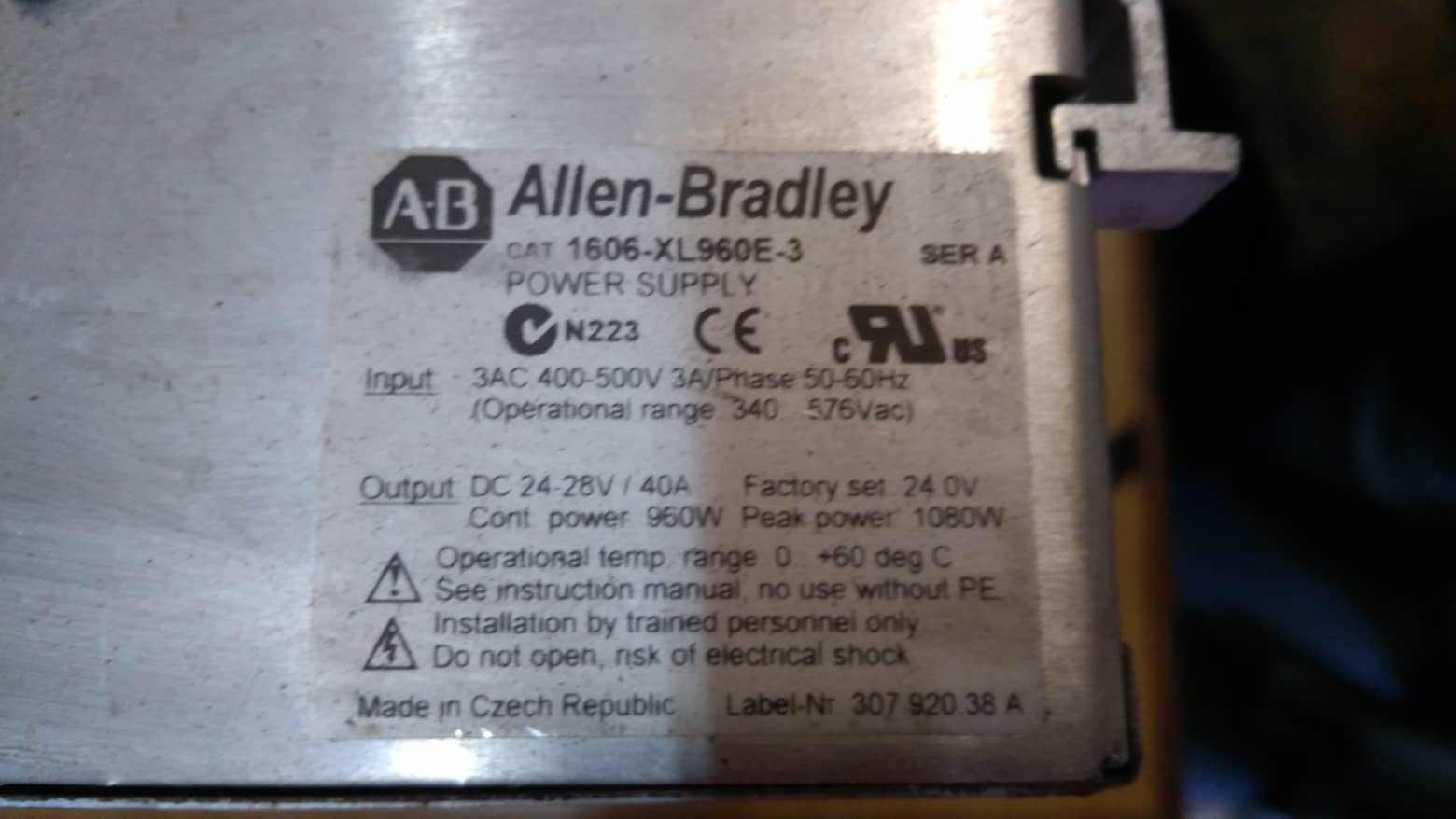 Electrical Parts_Allen Bradley_1606-XL 960E-3