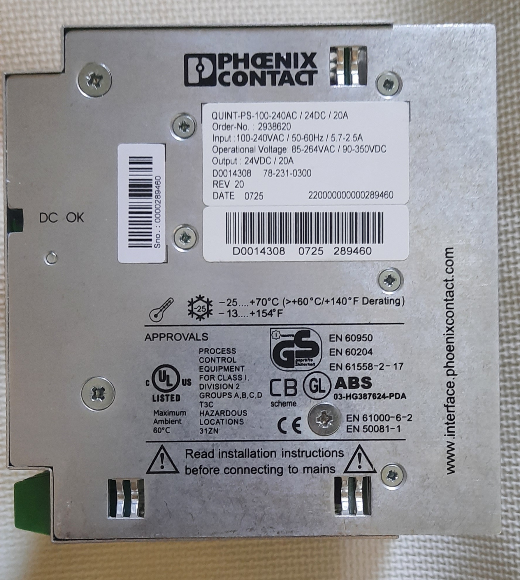 PLC & DCS Parts_Phoenix_QUINT-PS-100-24VDC20