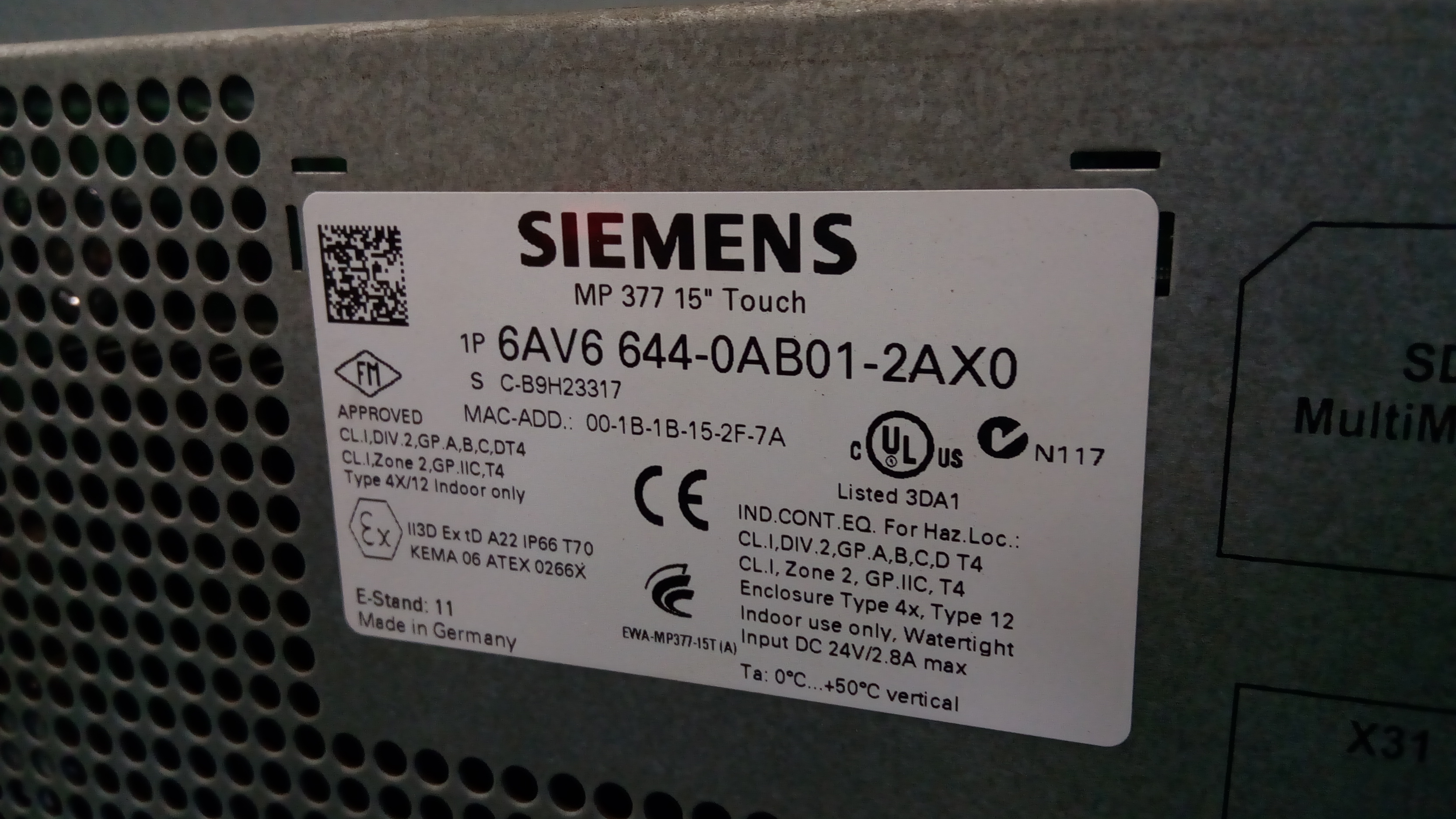 PLC & DCS Parts_Siemens_6AVC644-0AB01-2AX0
